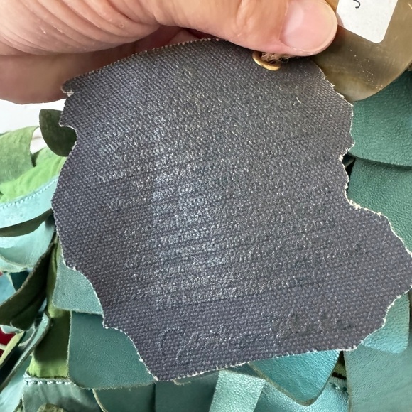 Jesslyn Blake Vintage Leather Fringe Effect Large Slouchy Leather Purse NWD - Picture 4 of 11